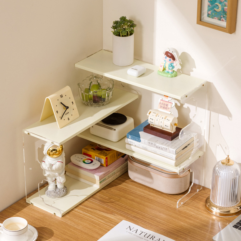 Bookcase Wood Shelf - 耐久性のある無垢材の本棚コーナーシェルフ学生用デスク収納ラックシンプルなデスク収納ラック家庭用デスク本棚
