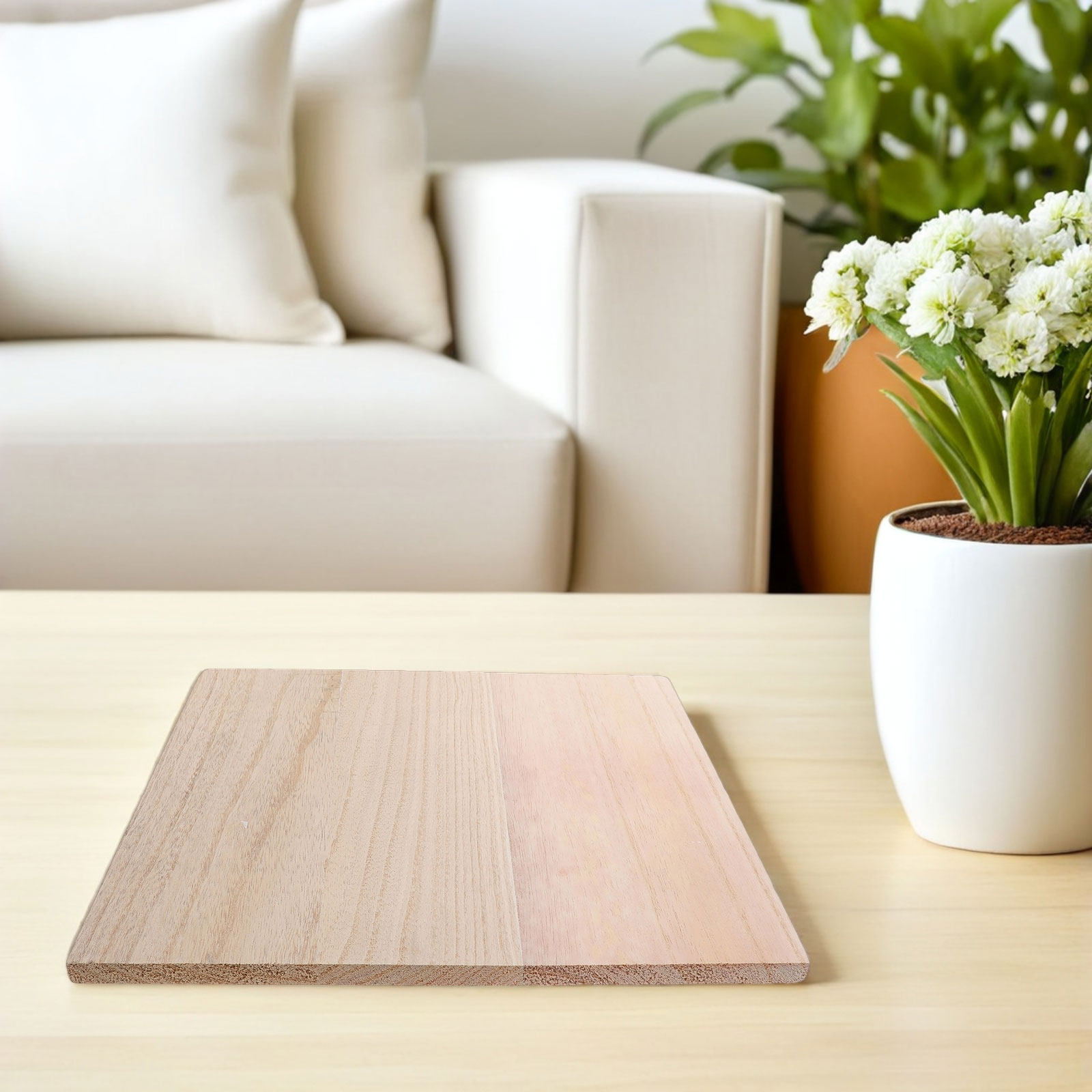 Bookcase Wood Shelf - 未塗装の木製棚板。11.8インチの正方形で、厚みのある硬い木材を使用。壁掛け棚、浮き棚、本棚、パントリー棚などに使用可能。