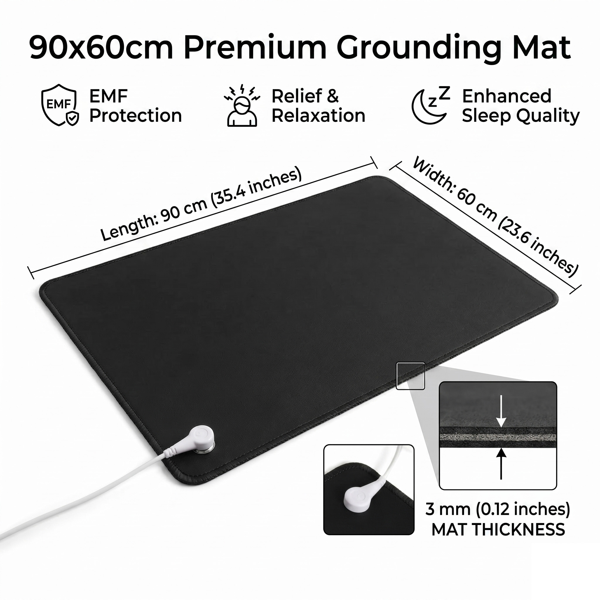 Desk Mat Leather - 3mm PUレザー接地マット アースパッド 静電気防止 ESD EMF保護