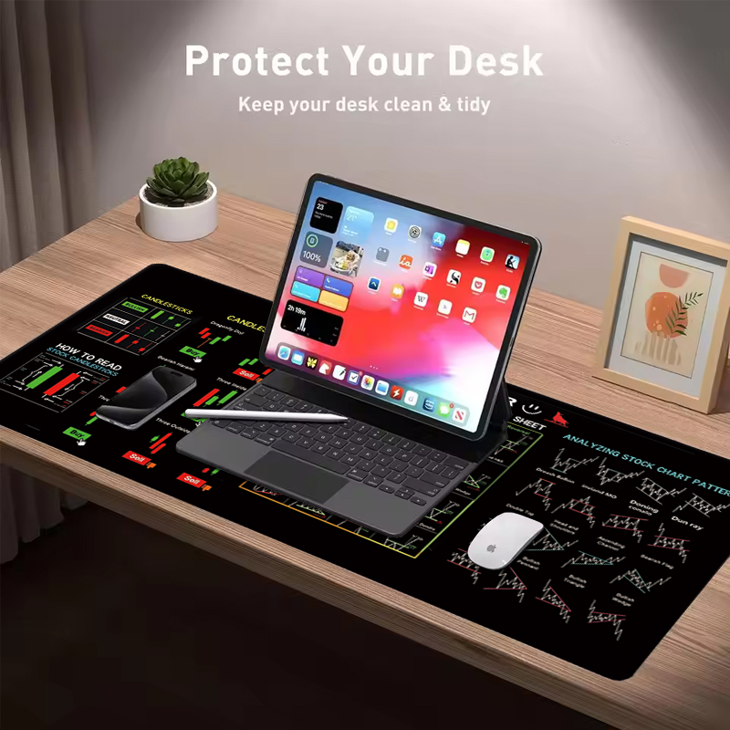 EXCO株式市場トレーダー革製マウスパッド、大型キャンドルス - Desk Mat Leather のレビューと価格
