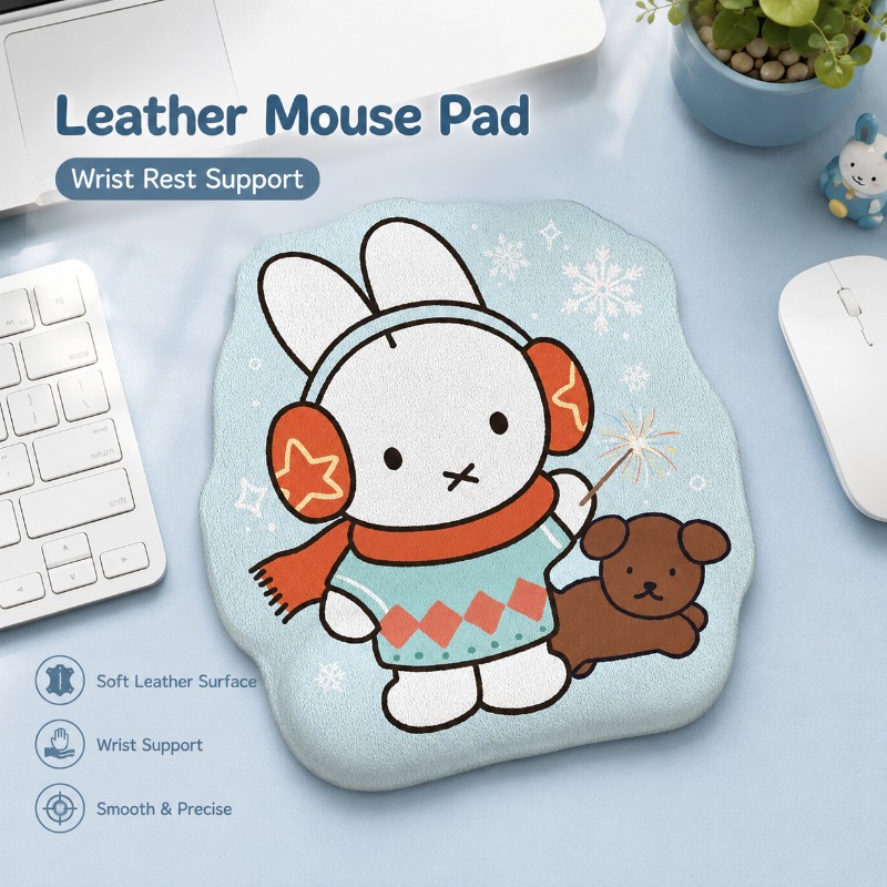 アニメミッフィー革製マウスパッド、リストレスト付き、小型コン - Desk Mat Leather のレビューと価格