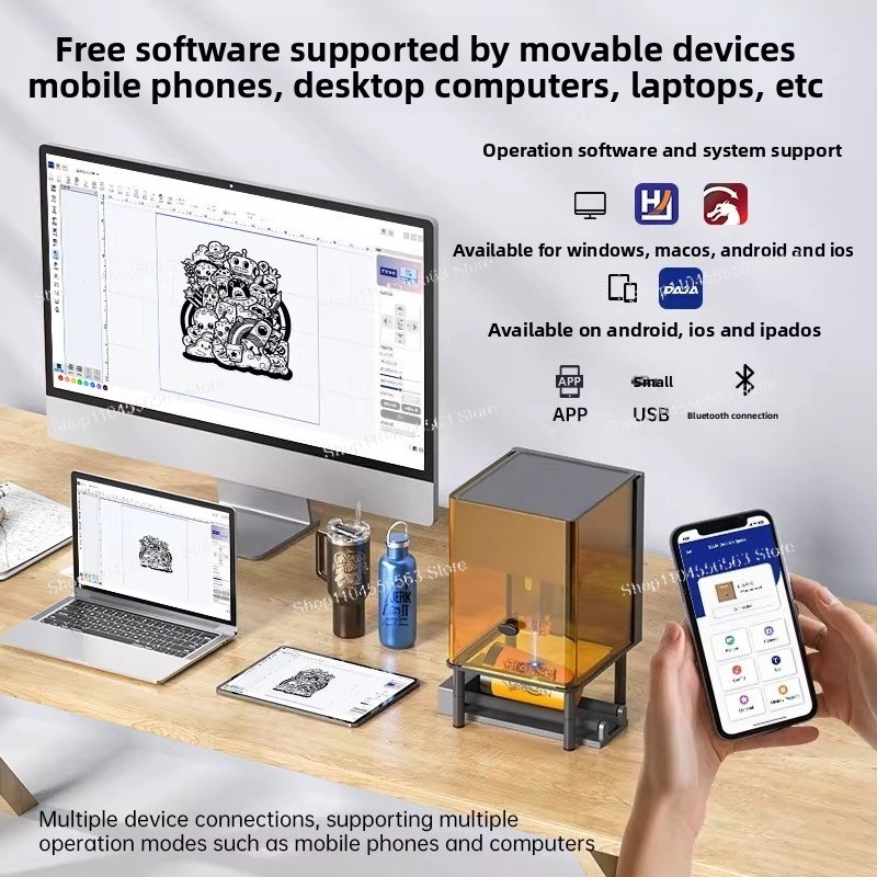 貂江新型ミニデスクトップレーザー彫刻機 |   家庭用全自動 - Laser Printer Home のレビューと価格