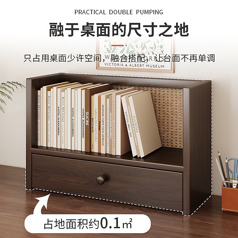 無垢材デスクトップ本棚 小型本棚 デスクオーガナイザーシェル - Bookcase Wood Shelf のレビューと価格
