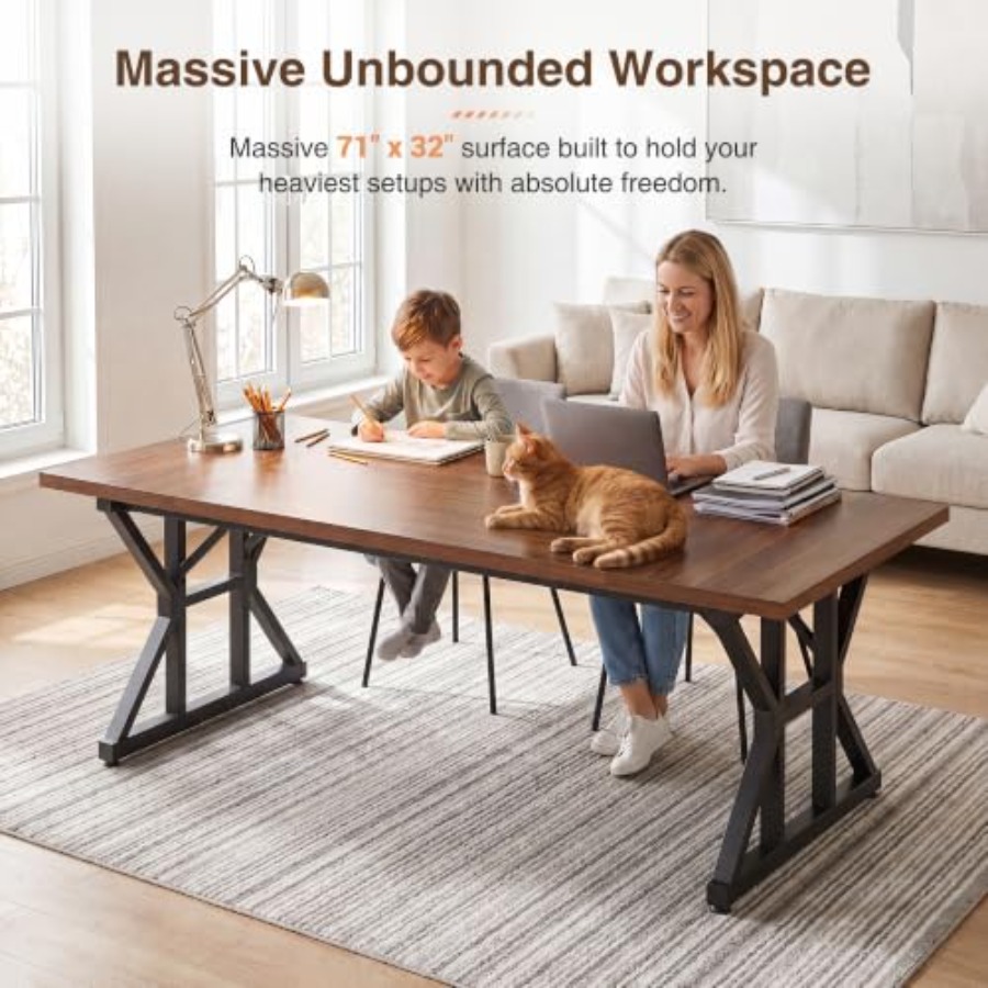 71インチのエグゼクティブデスク。家庭用オフィスに最適。マッ - Home Office Industrial Style のレビューと価格