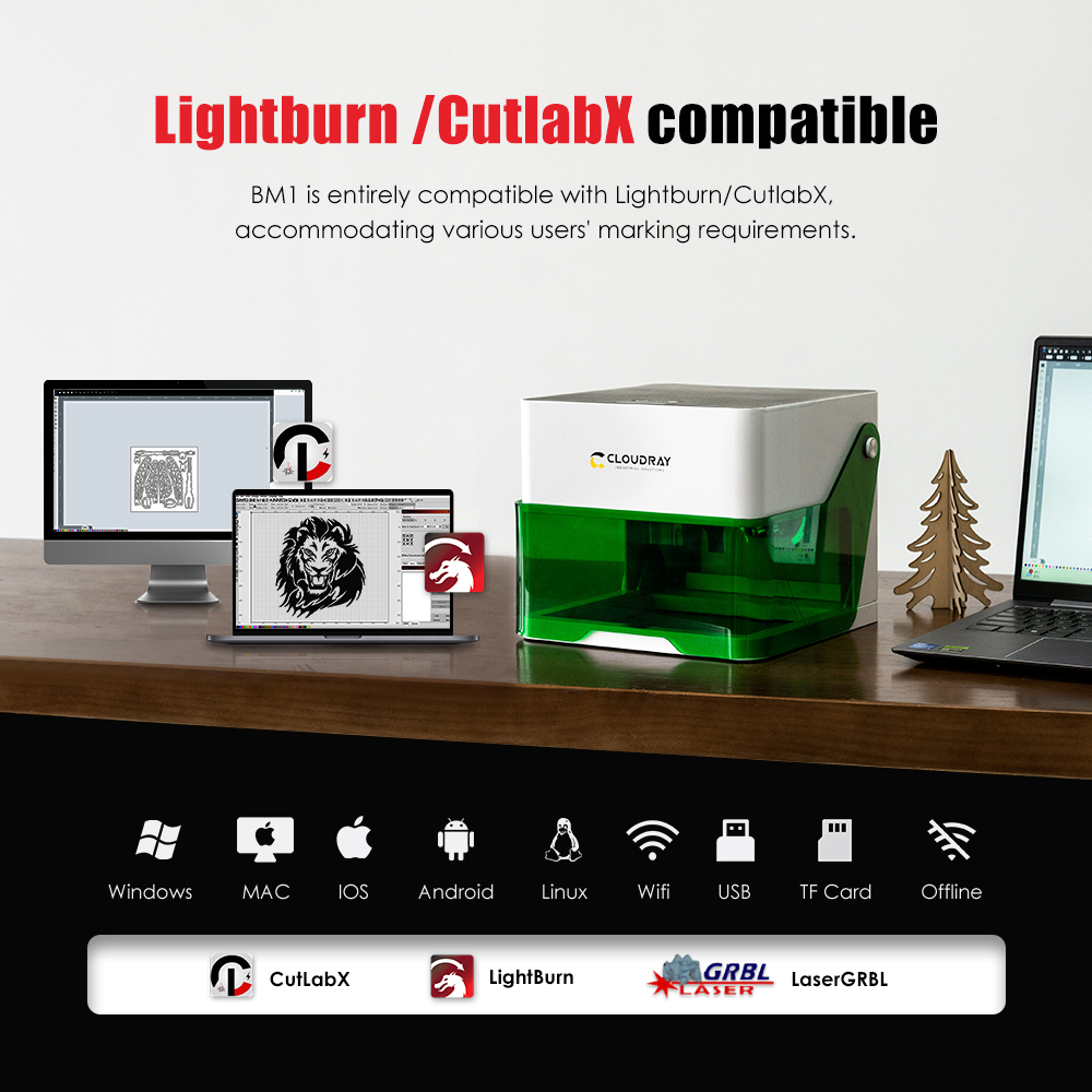 Cloudray 5000mw CNC ミニレーザー彫刻デス - Laser Printer Home のレビューと価格