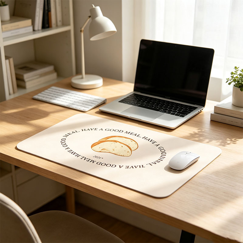 2枚または4枚セットの、パンの絵柄がプリントされた、汚れに強 - Desk Mat Leather のレビューと価格