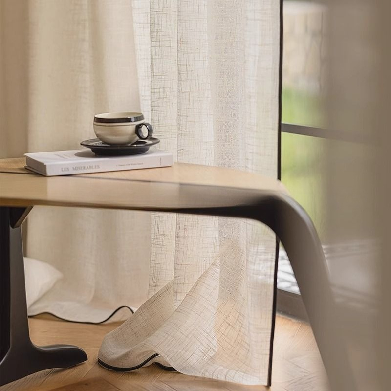 カスタムサイズの高級シアーホワイトチュール、フレンチブラック - Home Office Buy のレビューと価格