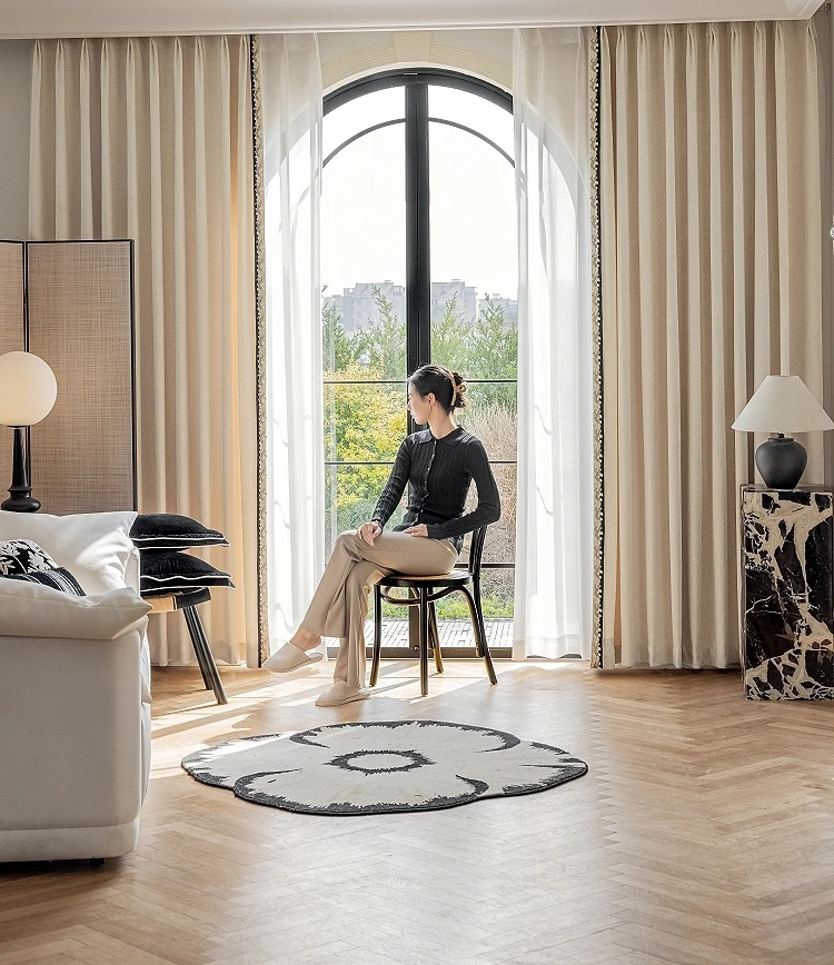 カスタムペイズリージャカードクリームホワイト厚みのあるシェニ - Home Office Buy のレビューと価格