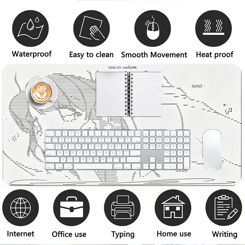 1 個革製マウスパッドアニメエンジェルガール Y2k かわい - Desk Mat Leather のレビューと価格